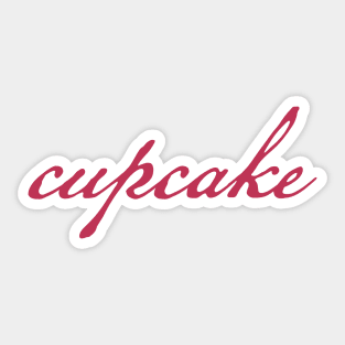 Cupcake Typography Viva Magenta Script Sticker